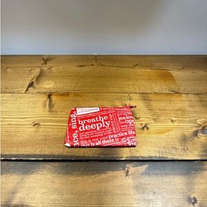 Vintage Lululemon Red White Manifesto‎ Coin Purse Wallet Zip Pouch